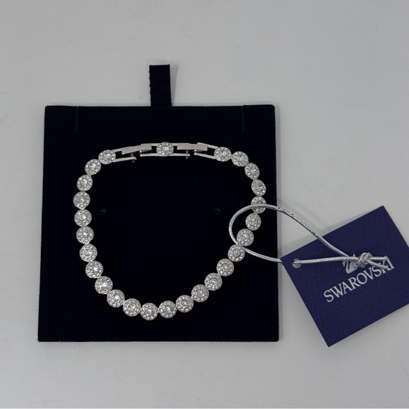 Swarovski Jewelry - Swarovski Angelic Tennis Bracelet – Round Cut, White, Rhodium Plated (7”)